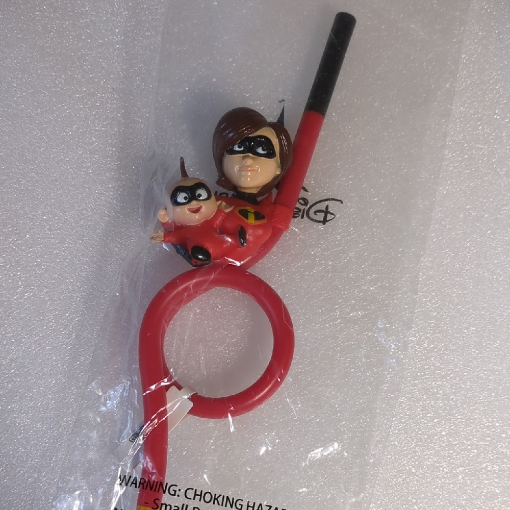 ☀️Disney Parks Elastigirl Jack Jack Pixar Fest Incredibles 2 Crazy Straw